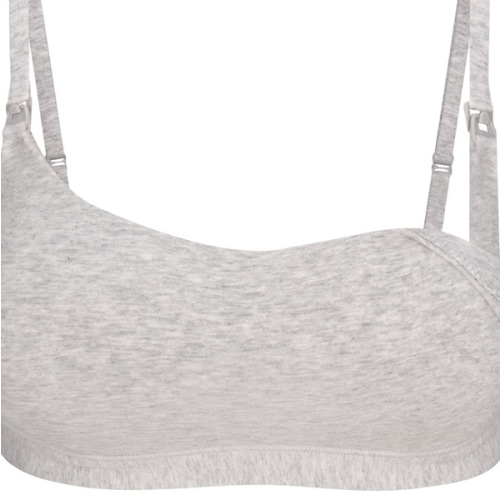 COTTON JERSEY MATERNITY NURSING SCOOP BRALETTE | LIGHT HEATHER GREY