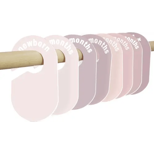 8 Pack Baby Closet Dividers – Pure Green Nursery Organizer for Baby Clothes 0-24 Months, Closet Size Markers, Baby Clothing Organizer for Nursery (blush)