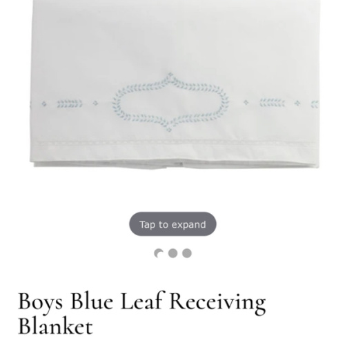 Boys Blue Leaf Receiving Blanket I Feltman Brothers
