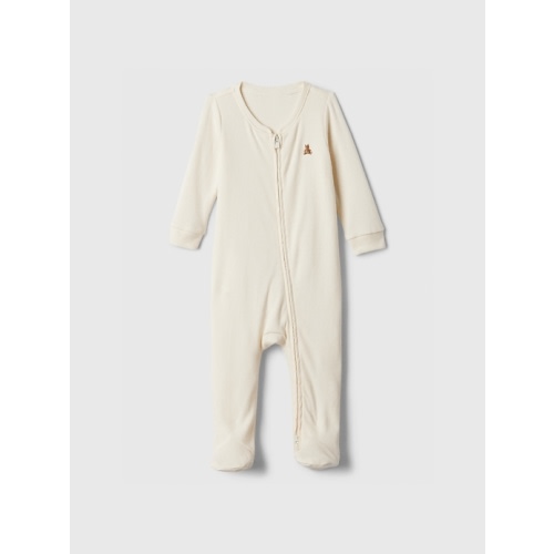 Baby Ribbed Two-Way Zip One-Piece