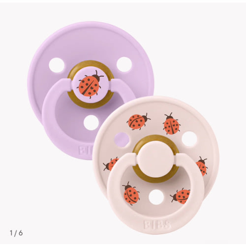 STUDIO Colour Pacifiers 2 Pack Ladybug - Violet Sky/Petal – Bibsworld store US
