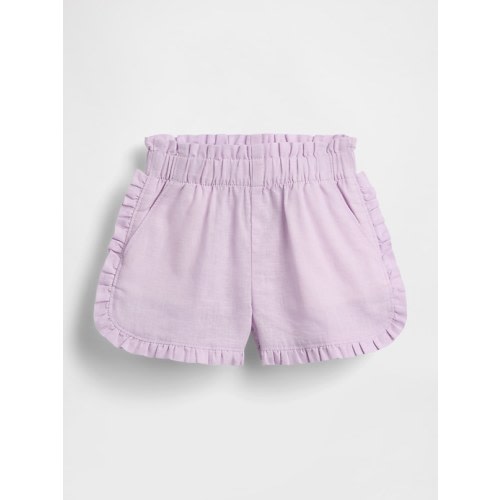 Baby & Toddler Linen-Cotton Ruffle Dolphin Shorts
