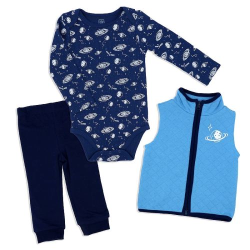 Baby Boys 3 Piece Galaxy Vest Set