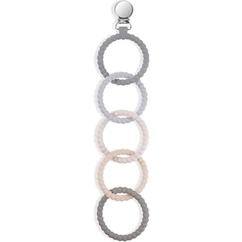 Avee & Co Silicone Sensory Teether Rings with Clip