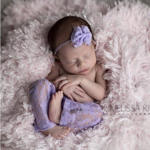 Cream White Lace Pants and Lace Bow Mohair Headband – Beautiful Photo Props