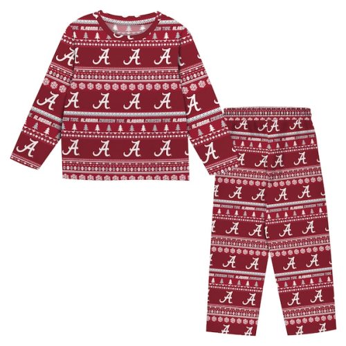 Alabama Crimson Tide Outerstuff Infant & Newborn Ugly Sweater Pajama Set - Crimson