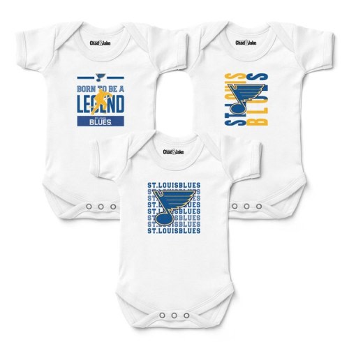 Newborn & Infant St. Louis Blues Chad & Jake White Three-Pack Bodysuit Set