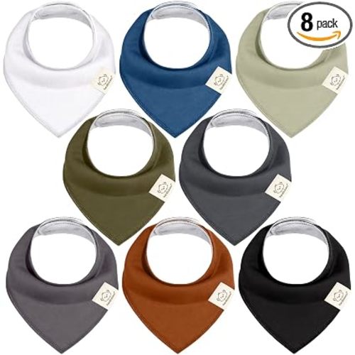 8pk Organic Baby Bandana Bibs for Drooling and Teething (Constellation)