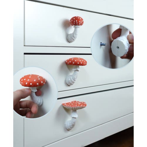 Mushroom drawer handles “Amanita Muscaria”