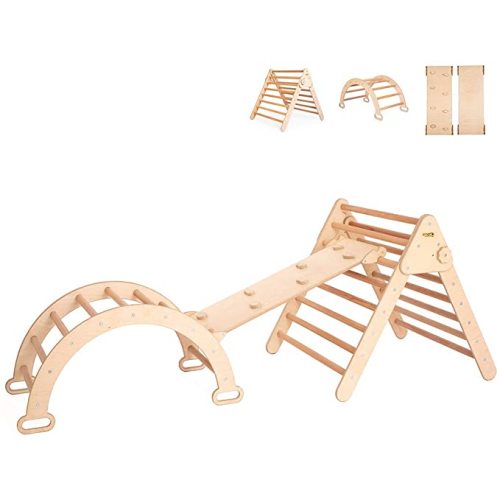 Smart Climbing Triangle with Ramp, Climbing Arch, Montessori Climber, Waldorf Ladder, Toddler Gym, Birch Hardwood