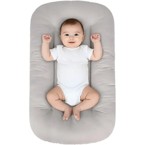 Baby Lounger for Infants Babies 0-24 Months, Bionic Organic Lounger, Soft Cotton Breathable Infant Floor Seats & Loungers for Newborn Baby Shower Gifts (Grey)