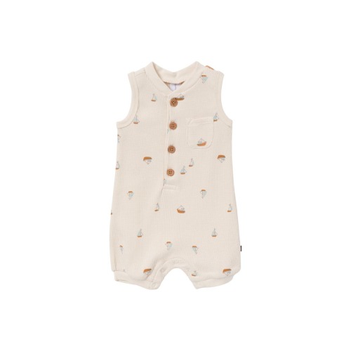 Sleeveless Short Romper, 0-3M