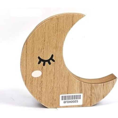 LLC Moon Wood Table Top, 6.88"x7"x1", White