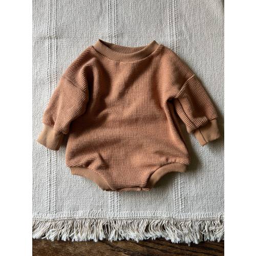 Sweater Romper • organic cotton waffle • Made in Camrose, AB