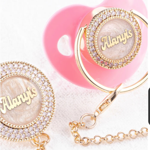 Luxury Baby Name Pacifier & Clip Set