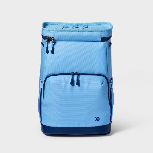 Soft Sided 24 Cans/20.6qt Backpack Cooler Blue - All In Motion™