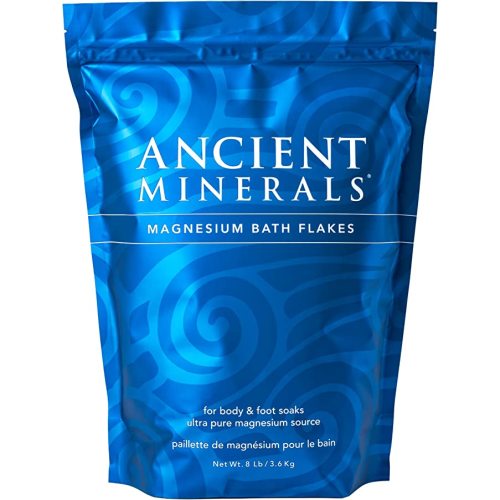 Ancient Minerals Magnesium Bath Flakes – Pure Zechstein Magnesium Chloride for Soaking and Whole-Body Replenishment, 8 lb Bag