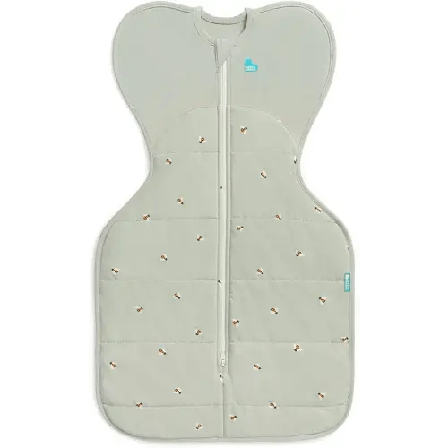 Love to Dream Swaddle UP Warm, 2.5 TOG, Dramatically Better Sleep, Allow Baby to Sleep in Preferred Arms Up Position for Self-Soothing, Snug Fit Calms Startle Reflex, 13-19lbs, Olive Bees