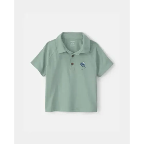 Toddler Boy Bumble Bee Short-Sleeve Polo Shirt - Green | Carter's