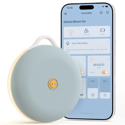 Gianna Portable Sound Machine for Baby Sleep | Portable Sound Machine, Personal Voice Recording & Night Light, Rechargeable Battery for Travel