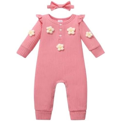 Vibebox Newborn Baby Girl Clothes One-Piece Cute Outfits Preemie-12 Months