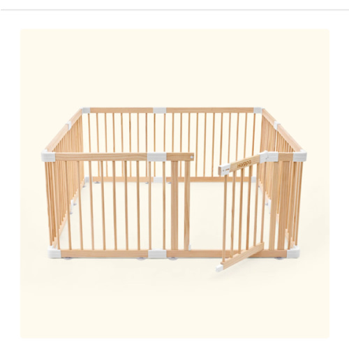 HARPPA Wooden Baby Gate Playpen | Non-Toxic Foldable DIY Adjustable Play Yard for Infants & Toddlers – Natural Finish Baby Fence for Small & Large Spaces