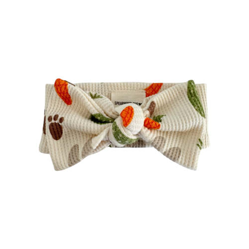 Organic Waffle Knot Bow, Cottontail