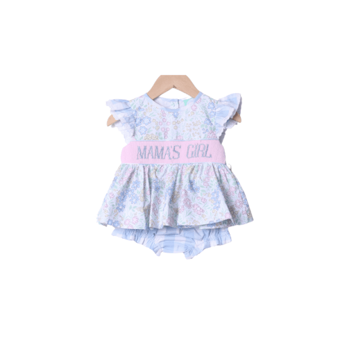 Smocked Mama's Girl Pretty Floral Bloomer Set