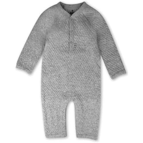 HonestBaby unisex-baby Long Sleeve Center Snap Coverall 100% Organic Cotton for Infant, Baby Boys, Girls