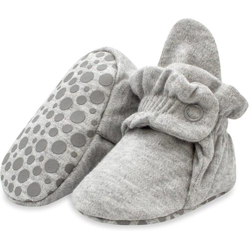 Zutano Unisex Organic Cotton Baby Booties, Stay-On and Non-Slip, Newborn to Toddler