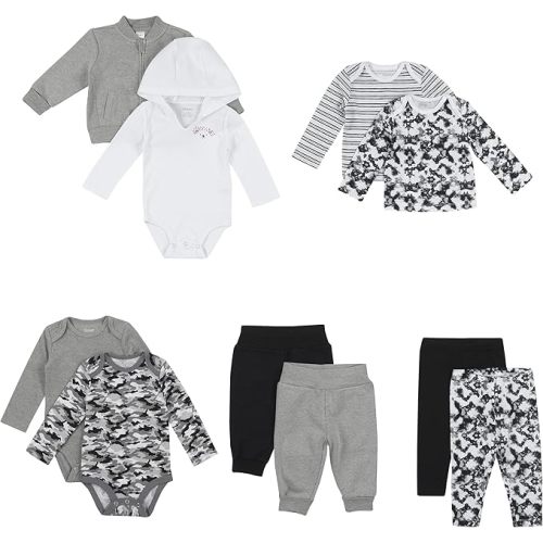 Hanes Baby and Toddler Flexy Soft 4-Way Stretch Knit and Fleece Wardrobe Gift Set