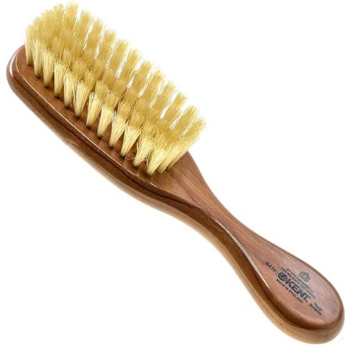 Kent BA10 Newborn Baby Hair Brush with Soft 100% Pure White Natural Bristle, Cradle Cap Hairbrush for Infant, Toddler and Kids with Cherrywood Base. Encourages Growth and Shine, Made in England
