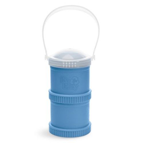 Re-Play Snack Stack with Trap & Travel Lid - Denim - 2pk: BPA-Free Baby Food Storage Organizer, HDPE Material