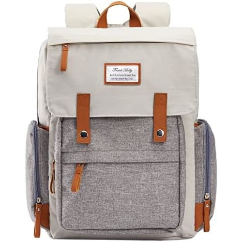 Frank Mully Diaper Bag Backpack Large Multifunction Travel Baby Bag for Mom Dad Cream White