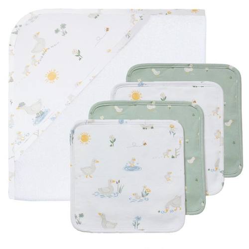 Living Textiles Baby Tractor Ride 5-pc. Bath Gift Set