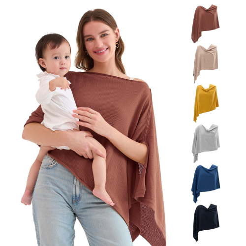 Momcozy Nursing Cover for Breastfeeding, Breathable Soft Privacy Poncho, Multi-Use Nursing Shawl, Portable Breast Feeding Covers for Women, Includes Laundry Bag