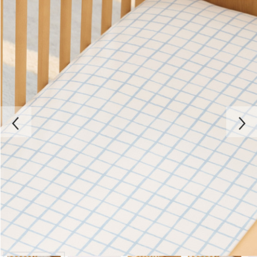 Organic Painterly Grid Crib Fitted Sheet