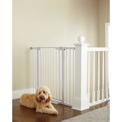 Cumbor 36" Extra Tall Baby Gate for Dogs and Kids with Wide 2-Way Door, 29.7"- 46" Width, and Auto Close Personal Safety for Babies and Pets, Fits Doorways, Stairs, and Entryways, White