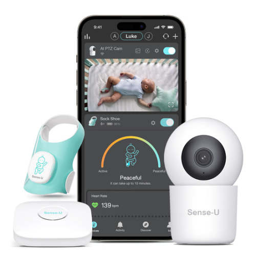 Sense-U Baby Sock Shoe Baby Monitor-Track Heart Rate, Sleep, Movement