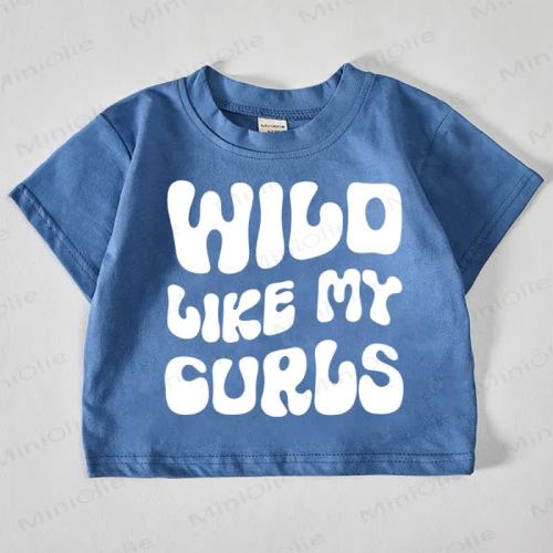 WILD LIKE MY CURLS Baby Blue T-shirt