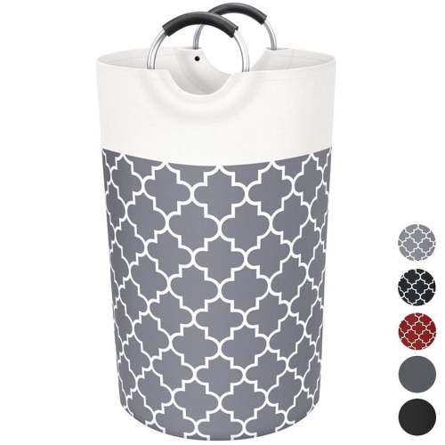 Large Laundry Hamper With Long Reinforced Handles, Collapsible Freestanding Clothes Hamper, Basket for Bedroom Bathroom Storage Containers for Home