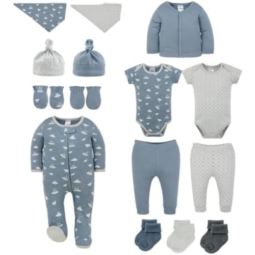 The Peanutshell 15pc Newborn Baby Clothes Boy, 0-3 Months Baby Outfits Gift