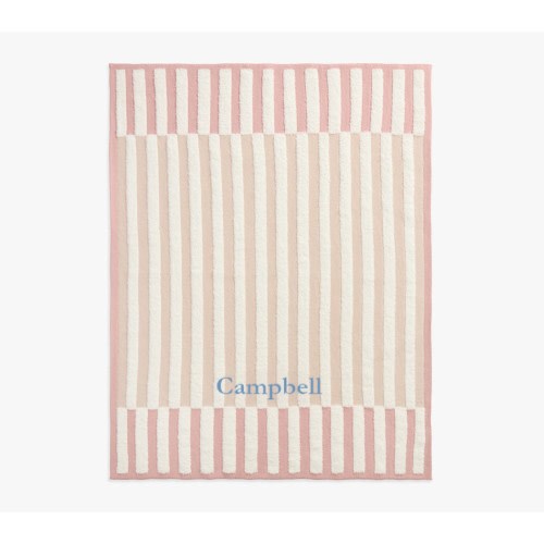 Plush Knit Tonal Stripe Baby Blanket