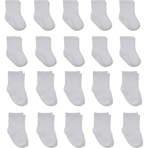 Little Me 20-Pack Newborn Baby Infant & Toddler Unisex Socks, 0-12/12-24 Months, Assorted Size Pack, White