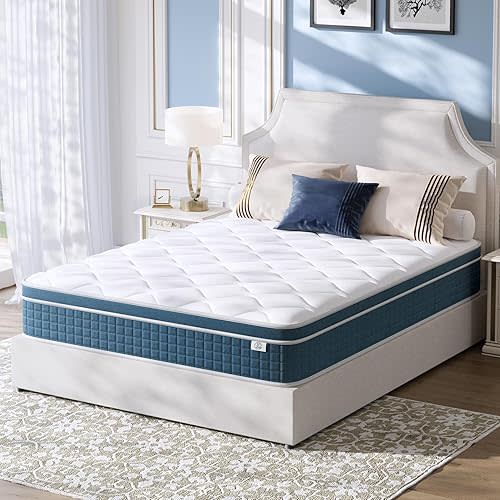 koorlian Twin Mattress 10 Inch, Hybrid Twin Size Mattress in a Box, Twin Bed Mattress with Individual Pocket Springs and Pressure-Relieving Memory Foam, Breathable, Medium Firm Mattress 75"x39"x10"