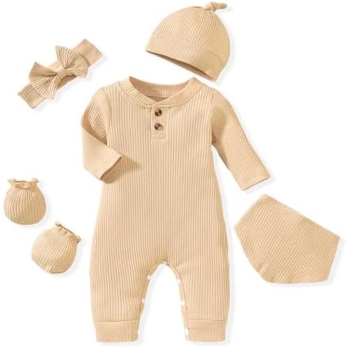 Aalizzwell Newborn Baby Ribbed Romper