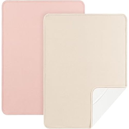 Portable Diaper Changing Pad 2 Pack Baby Changing Pad Travel, Lightweight Absorbent Baby Changing Mat 35 * 29.5 inch Diaper Bag Essentials - Apricot&Pink
