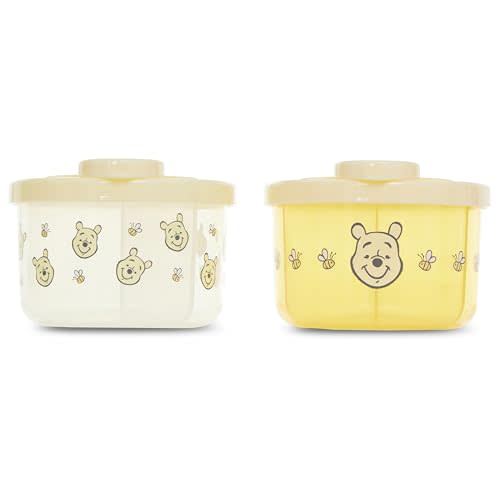 Disney Baby 2 Pack Formula Dispenser with Snap-On Lid for On-The-Go Feedings,Milk Powder Dispenser for Traveling with Infant, (Mickey Mouse, Minnie Mouse, Winnie The Pooh) 2 Pack