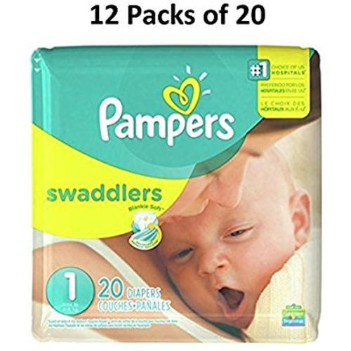 Pampers Swaddlers Size 1 (12 Packs of 20 = 240 count)