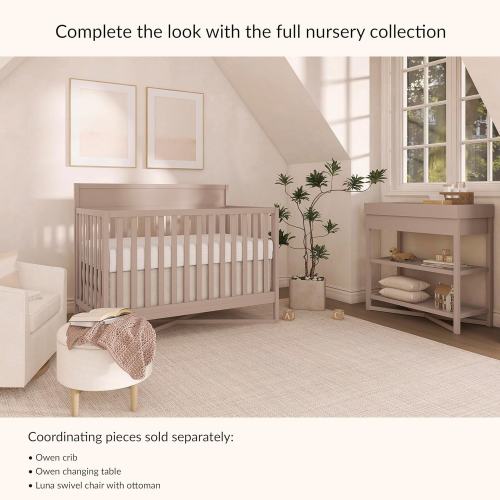 Dream On Me Owen 5-in-1 Convertible Crib, Matte Black